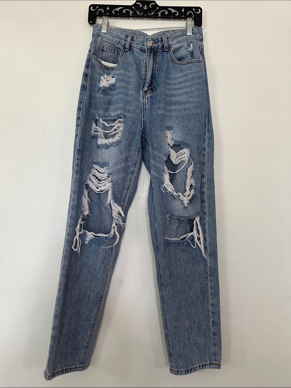 High-Rise Distressed Women’s Jeans - Light Blue
